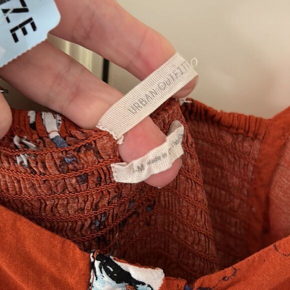 Urban outfitters Paulina orange floral jumpsuit medium - Picture 5 of 8